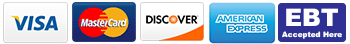 We accept all major credit cards and EBT